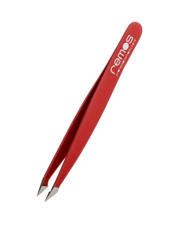 REMOS combination tweezers made of stainless steel 9.5 cm - 2 in 1 for splinters & hair - red