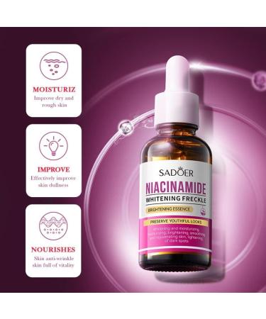  SADOER SADOER Niacinamide Facial Whitening Serum Hyaluronic Acid Brightening Essence for Dark Spots 30 ml - Buy Online on GoSupps.com