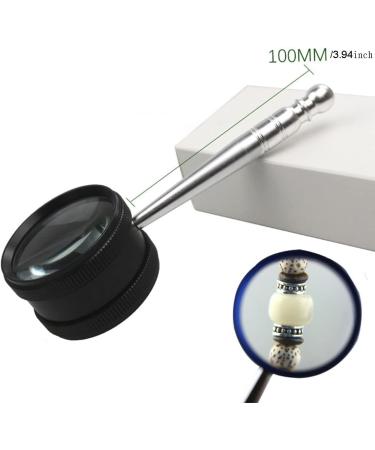Meichoon 35x Hand Magnifying Glass with Metal Handle - 50mm Magnifier for Kids Jewelry Crafts & Antique Evaluation - Black UC28 - Buy Online on GoSupps.com