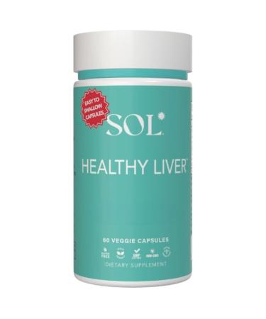 Sol Nutrition Healthy Liver Supplement: Cleanse Supplement for Liver Health Encourages Liver Enzymes Production Increased Metabolism 60 Easy-to-Swallow Capsules