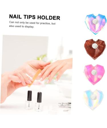 Amosfun 4sets Nail Practice Holder Nail Art Display Holder Training Finger Practice Display Stand Magnetic Nail Tip Holder Crystal Display Stand Beauty Nail Stand Resin Lotus - Buy Online on GoSupps.com