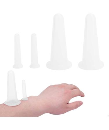 4PC Silicone Massage Cup Set - Glass Face Cupping for Body Care & Moisture Absorption - Ideal for Daily Household Use - Buy Online on GoSupps.com