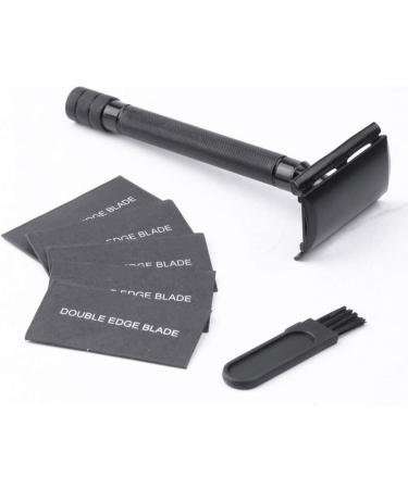 Beaupretty Manual Double-Sided Razor Set | Vintage Straight Edge Hairdresser Razor for Body & Facial Hair | Stainless Steel Black Finish - Buy Online on GoSupps.com
