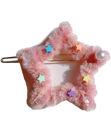 hgnxa Spring Plush Star Side Hairpin for Woman Cute Sweet Style Charm Hair Clip Aesthetics Hair Accessories 13 light blue - Buy Online on GoSupps.com