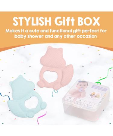 J QUATTUOR Soothing Baby Teething Relief Toys - Non-BPA Silicone Teethers for Infants 3+ Months - Gum Pain Relief - Soft, Lightweight, Squirrel Design (2 Pcs) - Buy Online on GoSupps.com