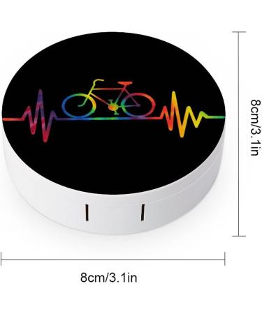 Tye Die Heartbeat Bike Round Case For Contact Lens Kit Storage Box with Mirror Printed - Buy Online on GoSupps.com