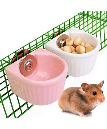 Detachable Small Animals Bowl - Ceramic Feeder for Rabbit, Parrot, Hamster - White S - Buy Online on GoSupps.com
