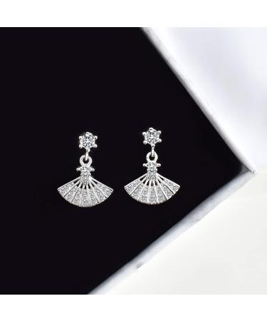Fashion Earrings Silver Simple Shiny Crystal Stud Earrings Girl Cute Umbrella Zircon Earrings Party Jewelry Dainty Earrings Fashion Accessories - Buy Online on GoSupps.com