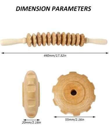 Premium Hovceh Wooden Massage Roller & Scooter - Anti-Cellulite Maderotherapy Set for Deep Tissue Relief - Buy Online on GoSupps.com