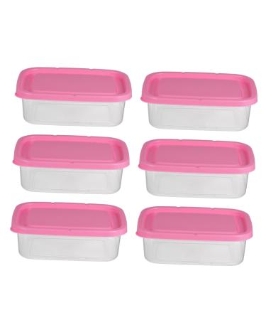 SHOWERORO 1 Set 6 Pcs Fresh Storage Lunch Box Pink Containers Plastic Fruit Storage Container Vegetable Food