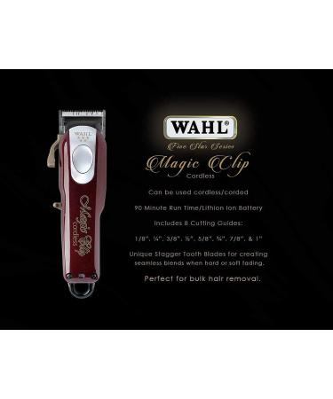 Wahl Professional 5-Star Magic Clip Cord/Cordless Hair Clipper 8148 with Weighted Charging Stand - for Barbers and Stylists - Buy Online on GoSupps.com
