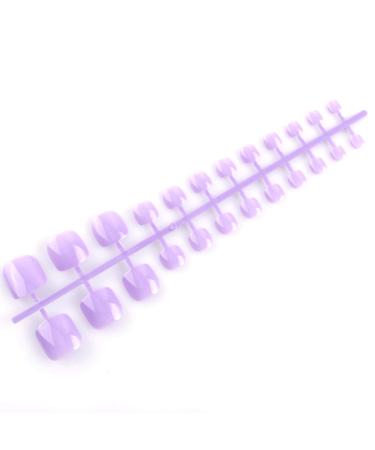 SIUSIO 96Pcs Fake Toe Nails Press On Colorful Square Acrylic Full Cover UV Top Coat - Light Pink & Purple | Short False Nails Set for Toenail Salons and DIY Foot Art Tips - Women and Girls - Buy Online on GoSupps.com