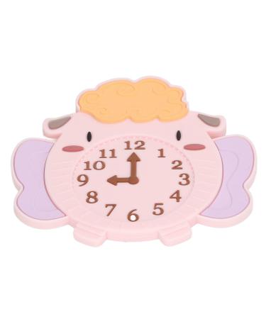 Sensory Teething Toy Bright Color Elastic Portable Cartoon Teething Toy Lovely Shaped Alarm Clock for Baby Home (Type 2)
