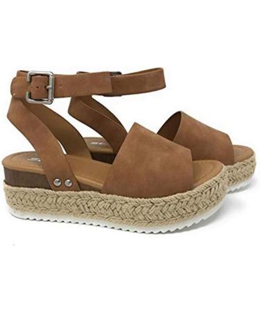 Shop Retro Peep Toe Wedge Sandals for Women - Summer Fashion High Heels - Espadrilles in Black & Brown EU Sizes 38-43 - Buy Online on GoSupps.com