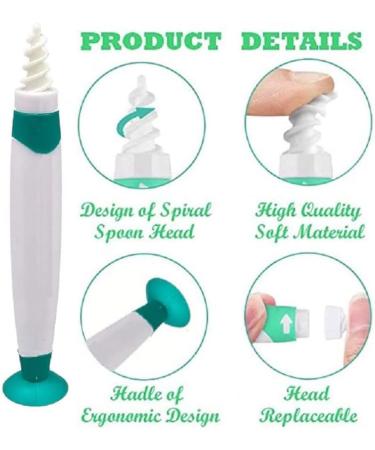 JFENG Q-Grips Ear Wax Cleaners - Safe Ear Wax Remover with Sucker | 16 Pcs Silicone Washable Tips | Soft & Suitable for Kids & Family | Blue - Buy Online on GoSupps.com