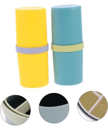 Minkissy 2-Piece Toothbrush Cup & Travel Case - School Supplies & Travel Accessories - Green Toothpaste Holder & Organizer (20x8.4x6.4cm) - Buy Online on GoSupps.com