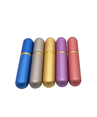 HEALLILY Essential Oil Tubes Aromatherapy Nasal Inhaler Stick Aroma Inhaler Refillable with Wick 5 Pieces (Random Color)