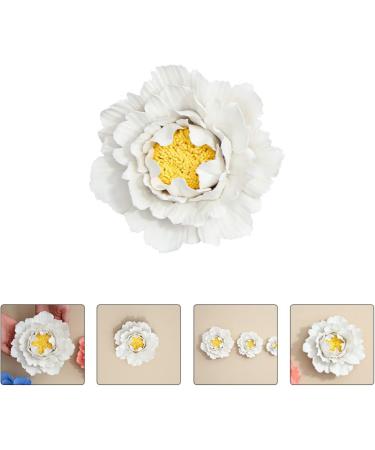 ORFOFE Wall Flower Sculpture 1Pc peony flower wall decoration home decoration Ceramic wall art Ceramic Flower Flower Wall White 7x7cm - Buy Online on GoSupps.com