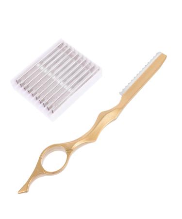 Minkissy 1 set knife for thinning hair hair styling thinning razor hair thin and cutter salon hairier shaving shaving rustproof steel zinclimation manual 18x2cm golden