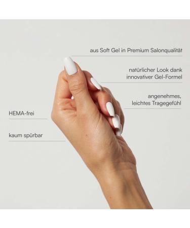 Doonails Soft Gel Press-On Nails - 30 Set Snow White Coffin - Salon Quality Full Cover Fake Nails - Medium Comfort Fit - Buy Online on GoSupps.com