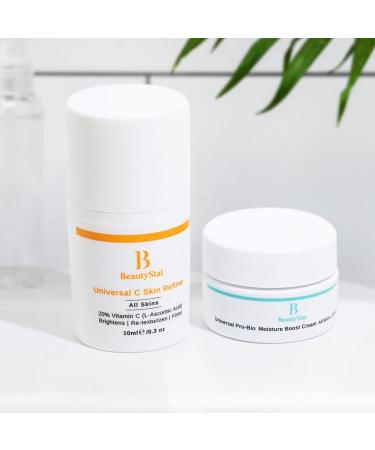 BeautyStat Universal Essentials Skincare Kit: Vitamin C Serum & Hyaluronic Acid Face Cream Travel Set - Buy Online on GoSupps.com