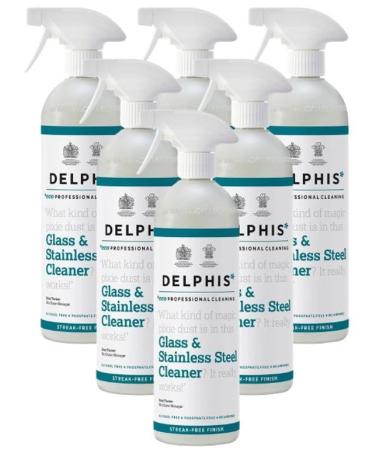 Case of 6 x Delphis Eco Professional Glass and Stainless Steel Cleaner Spray 700ml