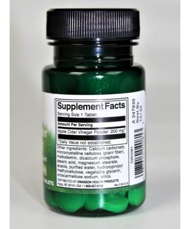 Swanson Double-Strength Apple Cider Vinegar 200mg - 30 Chewable Tabs for Digestive Health | Buy Internationally - Buy Online on GoSupps.com