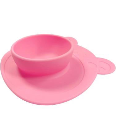 Wrapables Silicone Placemat & Suction Food Bowl Set for Baby - Pink Bear (Large) - Buy Online on GoSupps.com