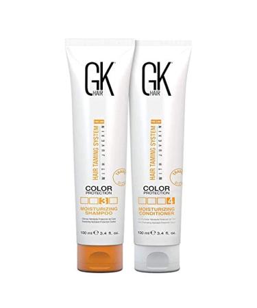 GK Hair Global Keratin Moisturizing Shampoo & Conditioner 100ml - Paraben-Free Ideal for Colored Dry Curly & Frizzy Hair - 2 Pack - Buy Online on GoSupps.com