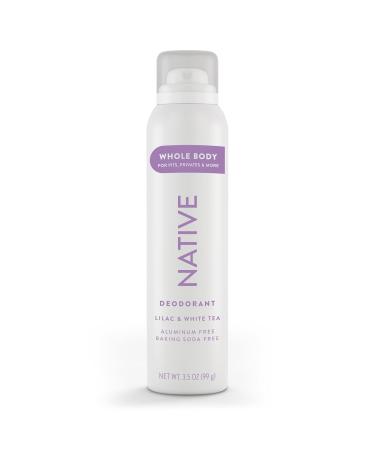 Native Whole Body Deodorant Spray Contains Naturally Derived Ingredients Deodorant for Women & Men | 72 Hour Odor Protection Aluminum Free with Coconut Oil and Shea Butter | Lilac & White Tea - Buy Online on GoSupps.com