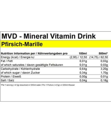 Peeroton MVD Mineral Vitamin Drink - Peach Marille | Electrolyte Powder with Zinc Magnesium & Vitamin C | 300g - Strengthen Your Immune System - Buy Online on GoSupps.com