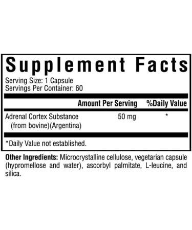 Seeking Health Adrenal Cortex 50mg Capsules - Supports Nervous System, Stress Response, Energy & Immune System - 60 Vegetarian Capsules - Buy Online on GoSupps.com