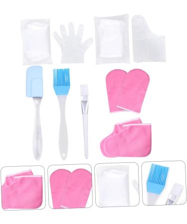1 Set Hand and Foot Care Set Soothing Skin Warmer Paraffin Wax Mitts Paraffin Wax for Hand and Feet Exfoliating Scrub Gloves Bath Kit Bath Set Plastic Gloves (foot Covers) Work Spa 17.5x6cm Pink - Buy Online on GoSupps.com