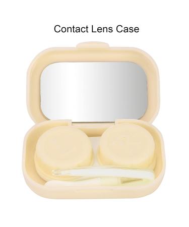 NATUDECO Mini Travel Contact Lens Box Set - Portable Holder & Tweezers for Home Office & Travel (Yellow) - Buy Online on GoSupps.com