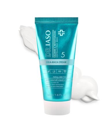 IASO Dr CICA MACA CREAM | Korean Soothing Moisturizer for Sensitive skin Calming Repair Cream with Centella & Maca Lightweight Hydrating Daily Cream 1.6oz