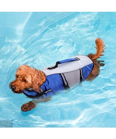 Dog Life Jacket Vest | Lightweight & Reflective Pet Lifesaver with Lift Handle | Leash Ring | Blue - Small - Buy Online on GoSupps.com