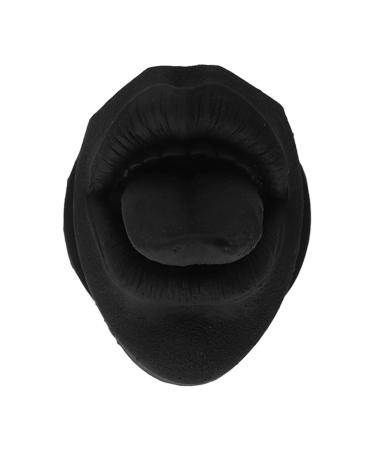 Tongue Puncture Practice Tool Good Simulation Silicone Oral Tongue Model with Holder for Lip and Nail Practice (Black)