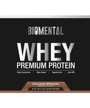Biomental Chocolate Whey Protein Powder - Muscle Growth & Recovery - 2 lbs Premium Fitness Supplement - Zero Artificial Flavors & Sweeteners - Buy Online on GoSupps.com