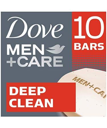 Dove Men+Care Men's Bar Soap More Moisturizing Than Bar Soap Deep Clean Soap Bar that Effectively Washes Away Bacteria, Nourishes Your Skin 3.75 oz 10 Bars Deep Clean 3.75 Ounce (Pack of 10)