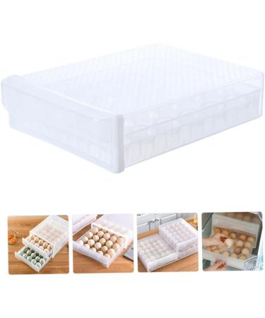 Healvian 2pcs Egg Storage Box Eggs Refrigerator Food Tray Fridge Clear Egg Tray Egg Holder re-usable White 26x34x8.5cm - Buy Online on GoSupps.com