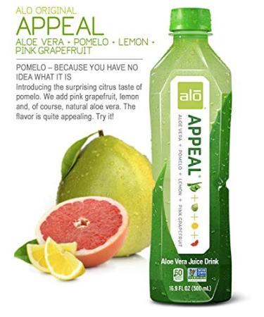 ALO Aloe Vera Juice Drink - Pomelo Grapefruit Lemon - 16.9 fl oz (Pack of 12) | Plant-Based Refreshment with Real Aloe Pulp - Buy Online on GoSupps.com