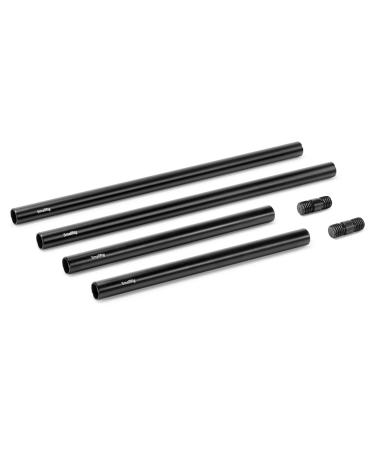 SmallRig 15mm Rods Pack, 15mm Tube with M12 Thread Rod Cap Connectors, Aluminum Alloy Rods Combination for Camera Rig Matte Box Follow Focus 15mm Rod System - 1659