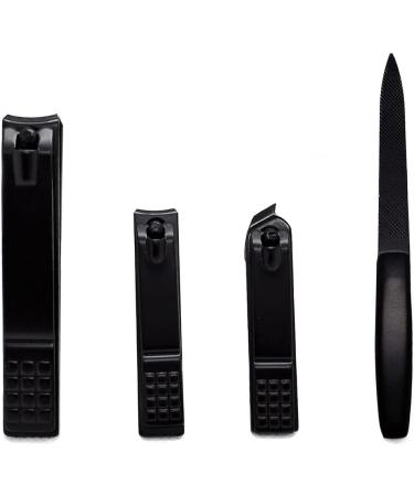 Manicure Kit Mini Personal Care Set Portable Nail Clippers 3 Pieces Built in Nail File Black Travel Ladies Men Nail Clippers Kit - Buy Online on GoSupps.com