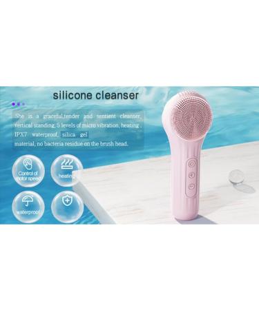 Tumuued Electric Brush Heated Waterproof Pore Cleaner Silicone Belt Magnet Charger Cleansing Device Pink Easy to Use - Buy Online on GoSupps.com