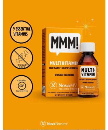 NovaFerrum MMM Multivitamin for Infants, Kids, Toddlers - Immune Support, Gluten Free, Ages 4 & Under - 1.69 Fl Oz - Buy Online on GoSupps.com