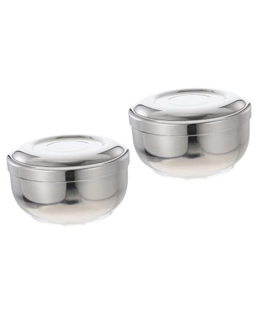 FRCOLOR 2 STK SHOW SCHOLE SHITE SHITTER Barber Soap bowl container for shaving soap shaving soap cuffs Foam shells Fine foam shell Rustproof steel mixing bowl man 11x5.5cmx2pcs silverx2stk