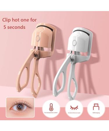 Aiwjeakh Heated Eyelash Curler Electric Temperature Control Charging Mini Portable Electric Perm Eyelash Curler White - Buy Online on GoSupps.com