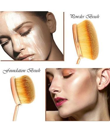 Beauty Kate 5-Piece Oval Makeup Brushes Set - Professional Toothbrush Design for Foundation, Contour, Concealer, Eyeliner Blending - Rose Gold Black - Style 5 - Buy Online on GoSupps.com