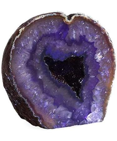 Buy Serafino Genuine Brazilian Agate Geode - Blue Green & Purple Violet | Unique Natural Gemstone Decor for Home & Gifts - Buy Online on GoSupps.com