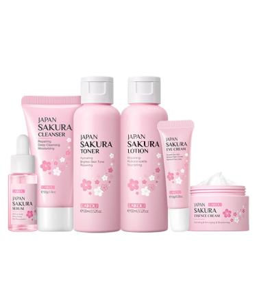 1 Pack Skin Care Set Containing Deep Cleansing Facial Cleanser+ Hydrating Facial Cream + Skin Refining Facial Serum+Firming Eye Cream+ Facial Toner+ Facial Emulsion